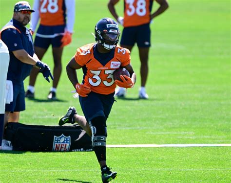 Broncos running back Javonte Williams participates in OTAs